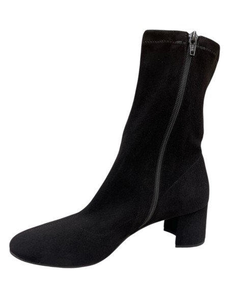 Stivaletto corto Valleverde in tessuto elasticizzato con zip e tacco 5 | Bettin Calzature