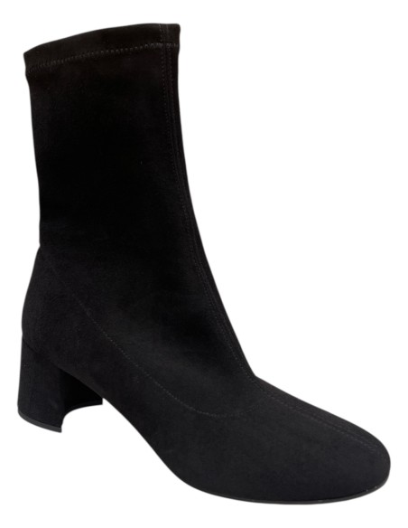 Stivaletto corto Valleverde in tessuto elasticizzato con zip e tacco 5 | Bettin Calzature