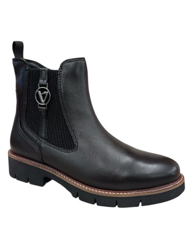 Stivaletto corto Valleverde in pelle nera con guardolo cuoio | Bettin Calzature