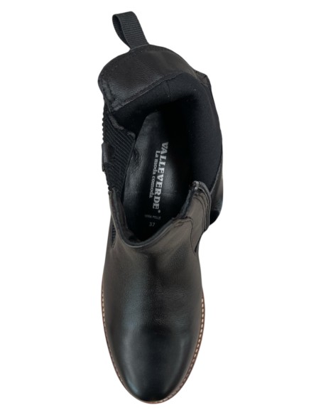 Stivaletto corto Valleverde in pelle nera con guardolo cuoio | Bettin Calzature