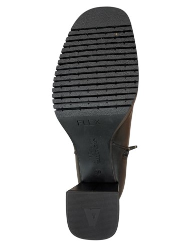 Stivaletto corto Valleverde tacco 6 in pelle nera o cuoio | Bettin Calzature