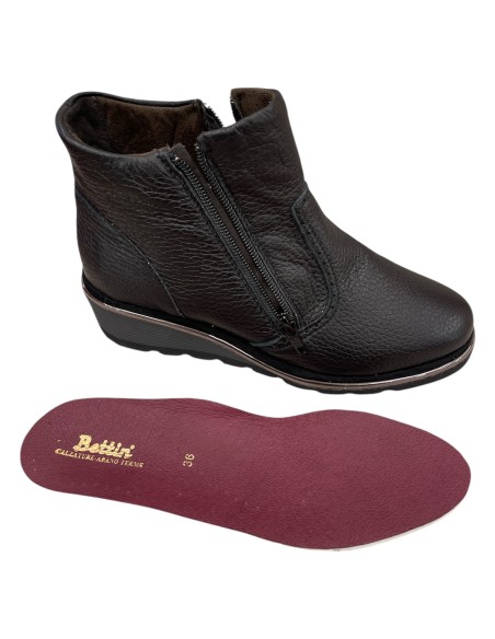 Stivaletto donna super comfort in cervo nero con plantare estraibile | Bettin Calzature