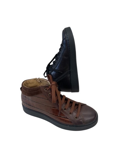 Stivaletto sneakers donna in pelle con cocco stampato e plantare estraibile | BettinCalzature