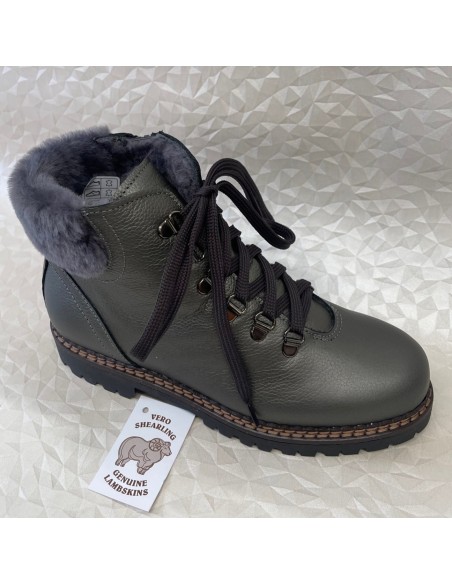 Stivaletto donna in pelle grigio con fodera agnello | Bettin Calzature