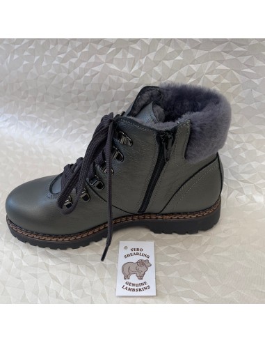 Stivaletto donna in pelle grigio con fodera agnello | Bettin Calzature