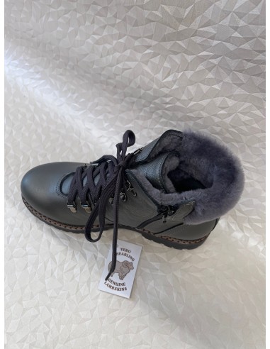 Stivaletto donna in pelle grigio con fodera agnello | Bettin Calzature