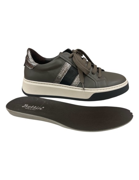 Sneakers donna pelle panna e leopardata o grigia | Bettincalzature