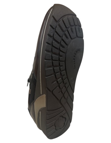 Scarpa sportiva Valleverde donna pelle e camoscio nero con zip e strass | Bettincalzature