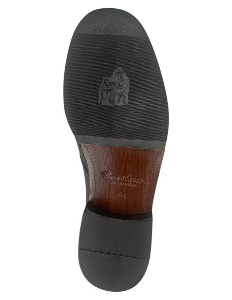 Mocassino tubolare uomo in cervo nero – fondo cuoio | Bettincalzature