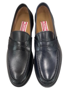 Mocassino uomo in vitello nero o blu con suola cucita | Bettin calzature