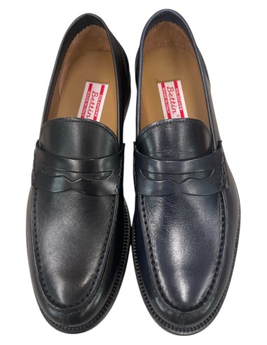 Mocassino uomo in vitello nero o blu con suola cucita | Bettin calzature