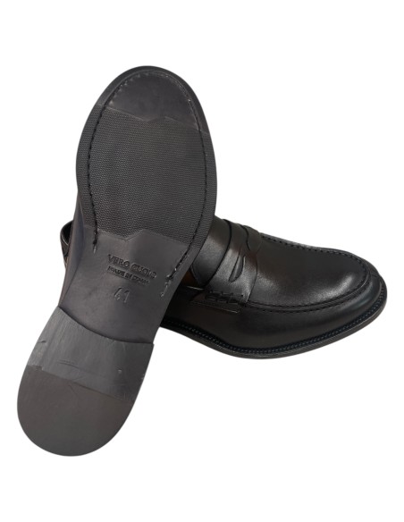 Mocassino uomo in vitello nero o blu con suola cucita | Bettin calzature