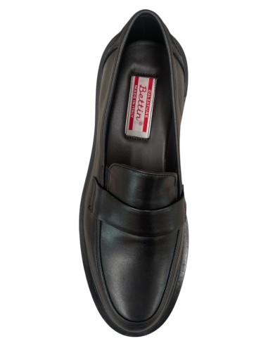 Mocassino uomo nappa nera a sacchetto fondo gomma strutturato | Bettin calzature