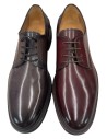 Derby uomo artigianale vitello anticato grigio e bordò | Bettin Calzature