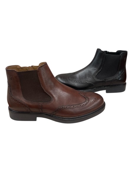 Stivaletto uomo Valleverde in vitello con puntale a duilio e zip laterale | Bettin Calzature