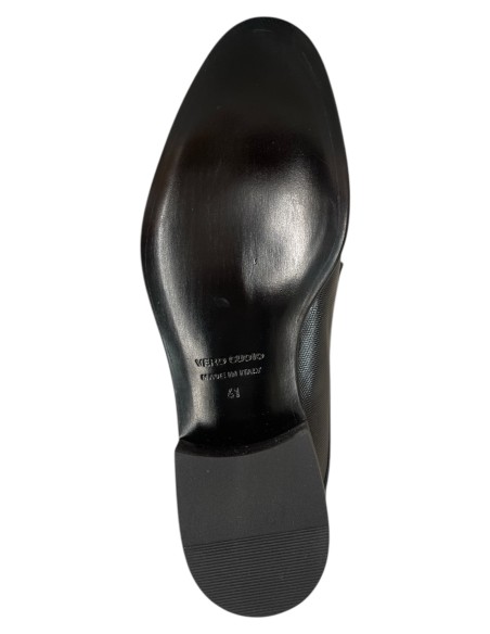 Scarpa stringata uomo in vernice nera elegante | Fondo cuoio | Made in Italy