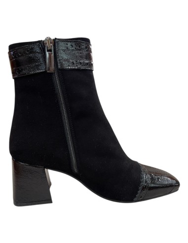 Stivaletto donna camoscio e naplac nero tacco 5 cm | Bettin Calzature
