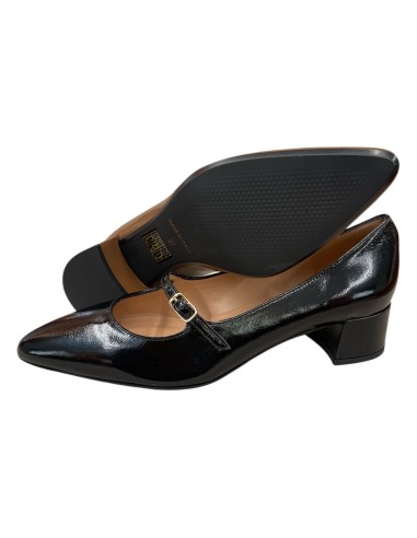 Mary Jane Donna in Naplac Nero o Ghianda – Punta Affusolata, Tacco 4 cm, Cinturino con Fibietta | Bettin Calzature