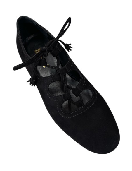 Décolleté Stringato in Camoscio Artigianale – Tacco 3,5 cm, Possibile Abbinamento Borsa – Bettin Calzature