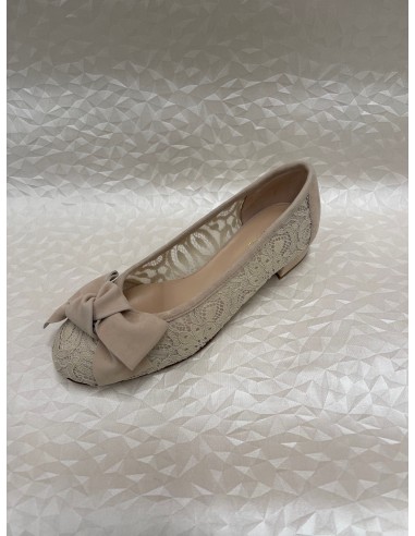 Ballerina Donna in Pizzo Beige con Dettagli in Camoscio – Elegante e Leggera – Bettin Calzature