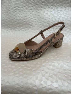 Slingback Donna Stampa Pitone Oro Bronzo – Tacco 5 cm – Bettin Calzature