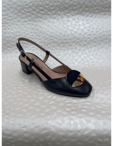 Slingback Donna in Nappa Blu con Fibbia in Camoscio – Tacco 5 cm – Bettin Calzature