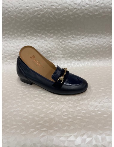 Mocassino Donna in Nappa Blu con Morsetto Oro – Plantare Estraibile – Bettin Calzature