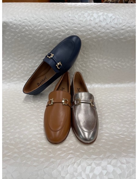 Mocassino Donna in Nappa con Morsetto Oro – Fondo Cuoio Antiscivolo – Bettin Calzature