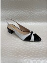 Slingback Donna Bianco e Nero con Punta Sfilata – Tacco 3 cm – Bettin Calzature