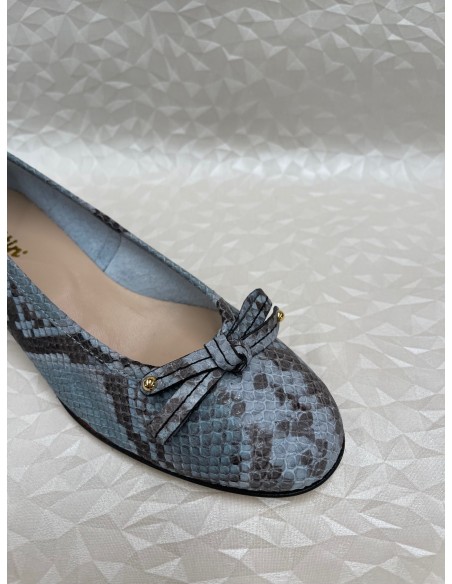 Ballerina Donna Stampa Pitone Roccia o Azzurro – Sfoderata – Bettin Calzature