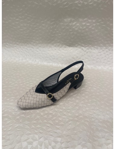 Slingback Donna in Nappa Intrecciata Ghiaccio – Tacco 3 cm – Bettin Calzature