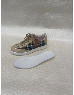 Sneakers Allacciata Beige con Inserto Scozzese Beige Nero Rosso – Bettin Calzature