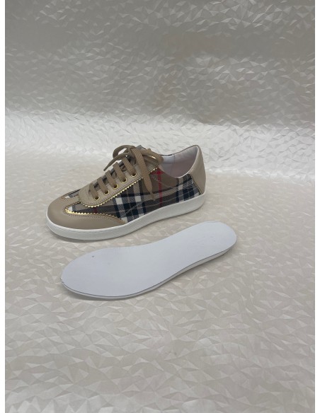 Sneakers Allacciata Beige con Inserto Scozzese Beige Nero Rosso – Bettin Calzature