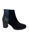 Stivaletto donna camoscio e pelle stampata nero tacco 5 cm | Bettin Calzature