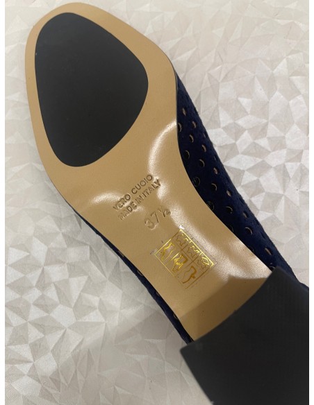 Décolleté Donna Traforata Camoscio Blu – Tacco 5 cm – Bettin Calzature