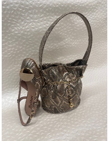 Coordinato Donna Pitone Oro – Borsa Secchiello e Slingback Décolleté o Ciabattina – Bettin Calzature