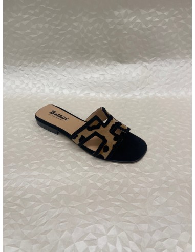 Ciabattina Donna  H Camoscio Nero con Inserto Leopardato – Tacco 2 cm – Bettin Calzature