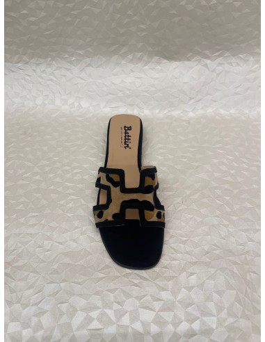 Ciabattina Donna  H Camoscio Nero con Inserto Leopardato – Tacco 2 cm – Bettin Calzature