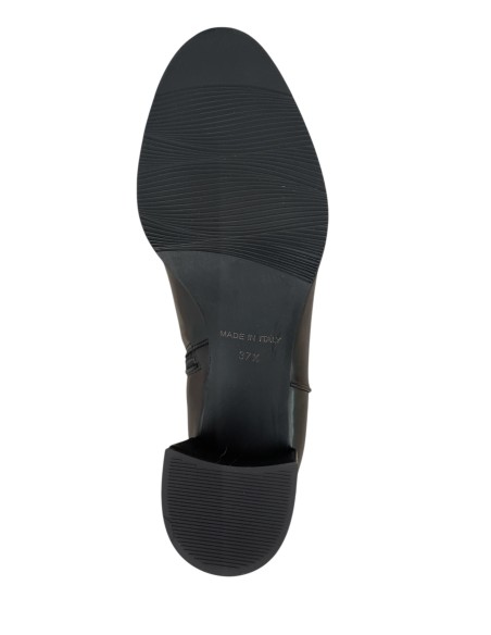 Stivaletto donna pelle nera con accessorio nickel nero tacco 5 cm | Bettin Calzature