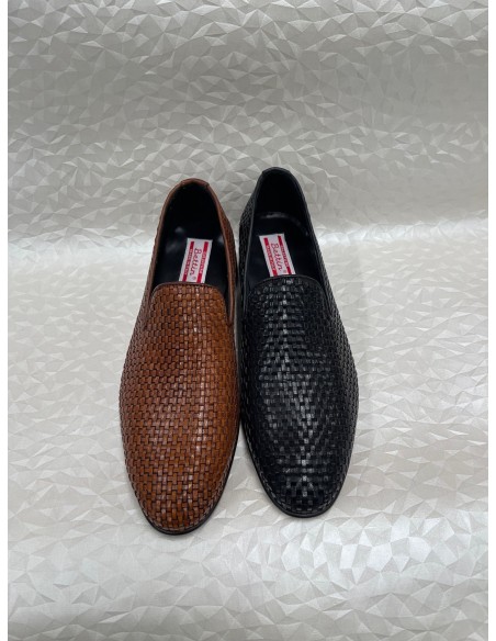 Scarpa Uomo Senza Lacci in Pelle Intrecciata – Fondo Cuoio – Bettin Calzature