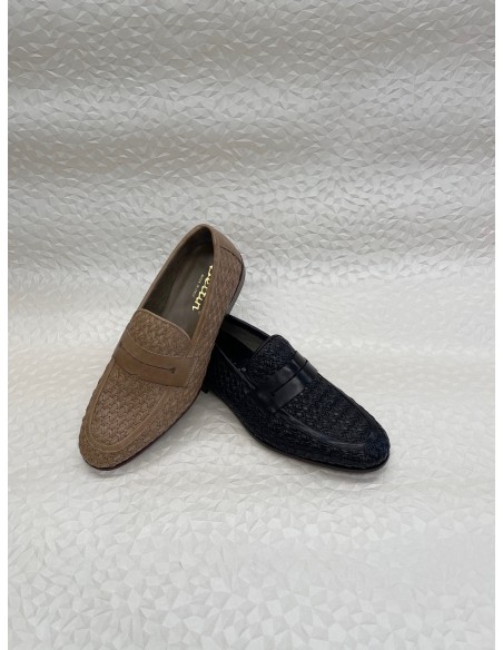 Mocassino Uomo Intrecciato Spina di Pesce in Pelle – Fondo Cuoio – Bettin Calzature