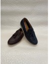 Slip-On Uomo Intrecciato Blu o Testa di Moro con Pompon – Fondo Gomma bianca – Bettin Calzature