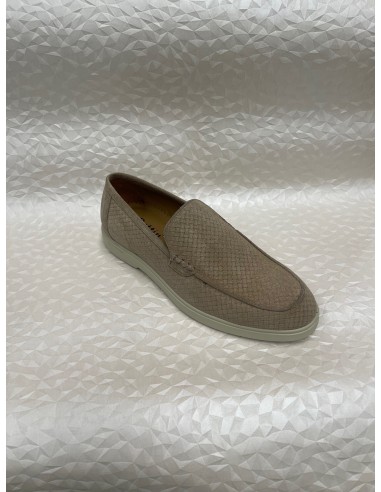 Mocassino Uomo in Camoscio Beige Laserato – Fondo Gomma – Bettin Calzature