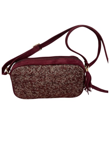 Borsa in camoscio e tessuto Bordeaux con tracolla regolabile | Bettin Calzature