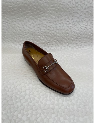 Mocassino Uomo in Nappa Blu o Cuoio con Morsetto – Fondo Cuoio – Bettin Calzature