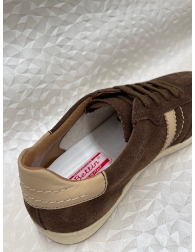 Sneakers Stringata Uomo in Camoscio Marrone e Beige – Plantare Estraibile – Bettin Calzature