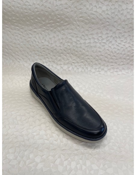 Slip-On Uomo Valleverde in Vitello Blu – Fondo Gomma – Bettin Calzature