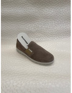 Slip-On Uomo Valleverde in Camoscio Beige – Fondo Gomma – Bettin Calzature