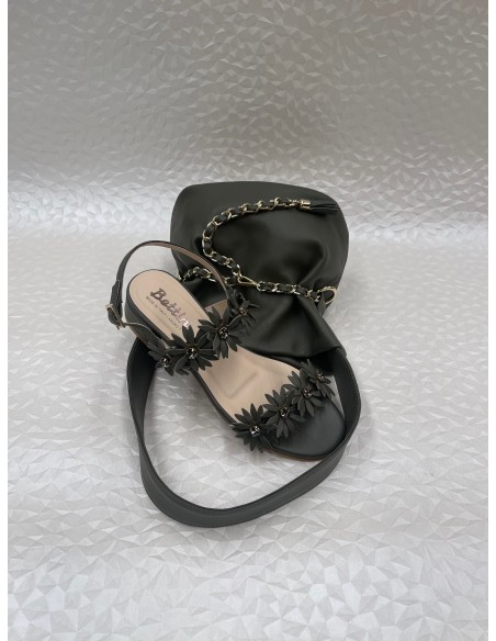 Coordinato Donna Sandalo Verde Militare e Secchiello – Bettin Calzature