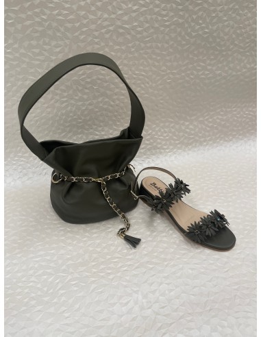 Coordinato Donna Sandalo Verde Militare e Secchiello – Bettin Calzature